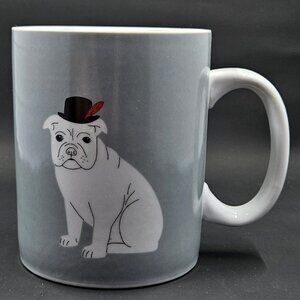 Fringe Mug English Bulldog "Lou" Bowler Hat Red Feather Red Bone